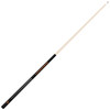 Full-length angled view of the Texas Longhorns 58-inch billiard cue showing the natural-finish shaft and contrasting black and burnt orange team-color butt design.