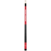 Vertical close-up view of the Wisconsin Badgers 19oz Team Color Laser Etched Cue featuring red, black, and white team-color styling with Wisconsin Badgers detailing along the cue butt.