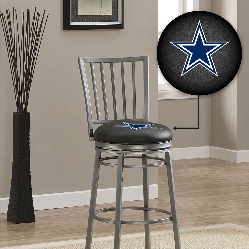 Dallas Cowboys Gray Swivel Counter HT Stool w/ Back
