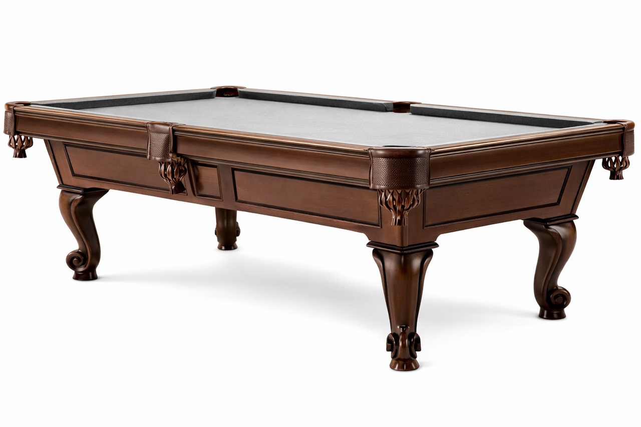 8' Hennessy Two-Tone Antique Walnut 1" Slate Pool Table