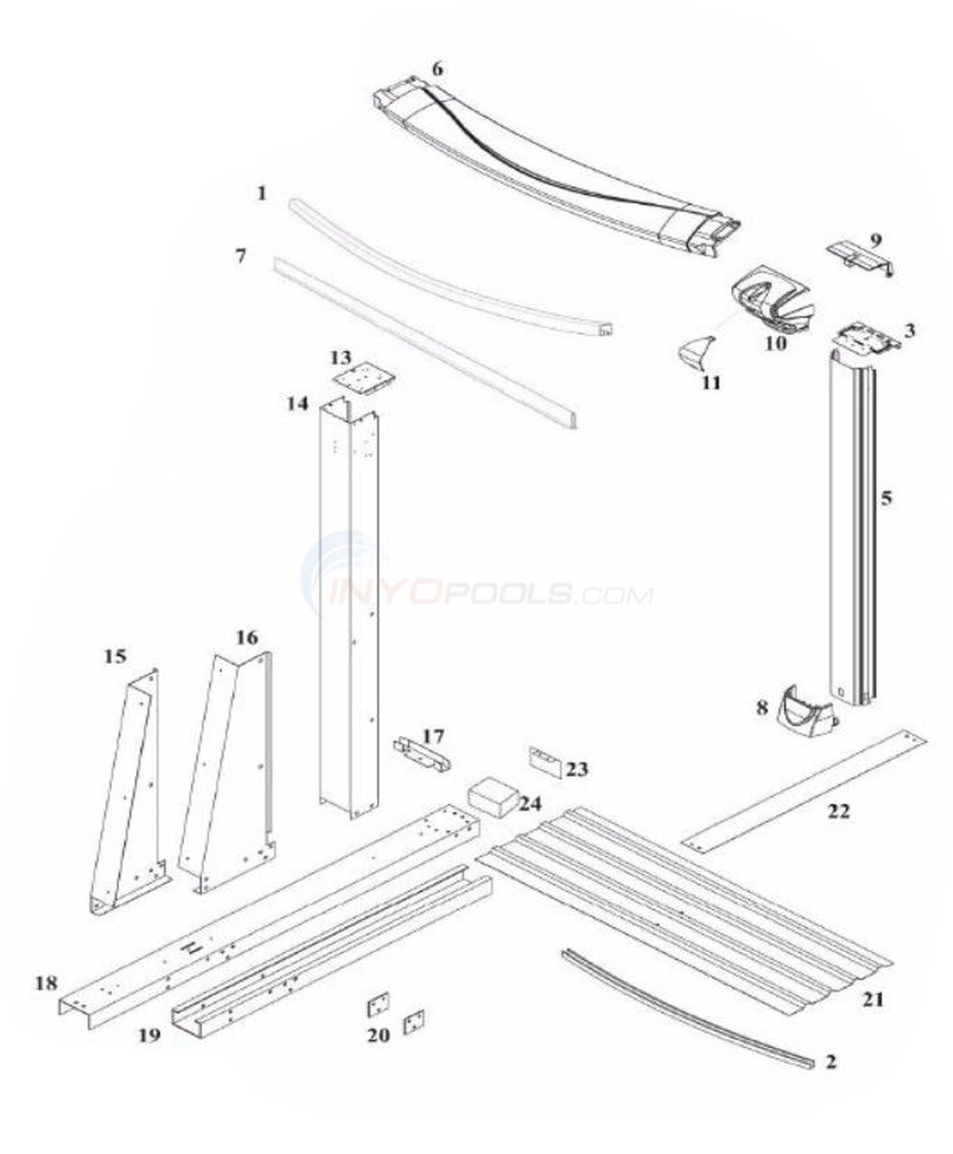 2 PACK, 38563, Wilbar, Yardmore, Gussett, right, FREE SHIPPING, Oval, above, ground, swimming, pool