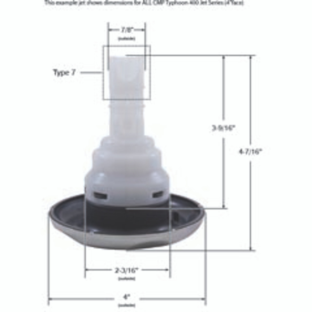 23442-402-000, CMP. spa, hot tub., jet, internal, Typhoon, 400, 4" Dia, Massage, Scalloped, SS, Graphite, Dark, Gray, 637509137816