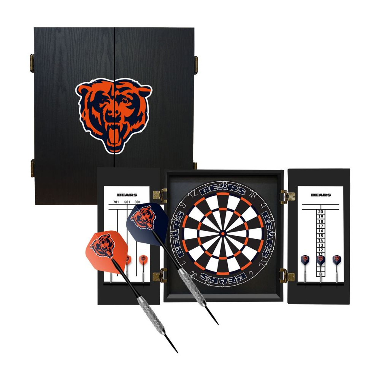 624-1019, Chicago, Bears, Fan's Choice, Dartboard, Cabinet, Darts, Flights, Set, FREE SHIPPING, NFL, Imperial, 720801912820