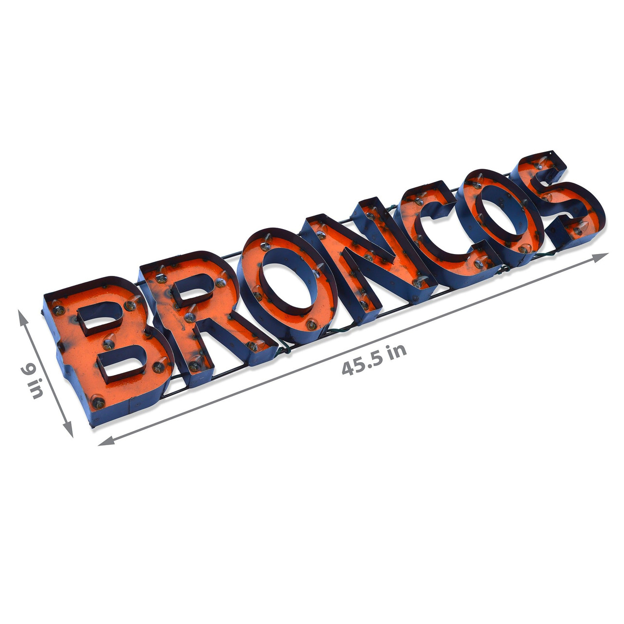 Denver Broncos 4' Lighted Recycled Metal Sign, FREE SHIPPING, 546-1003