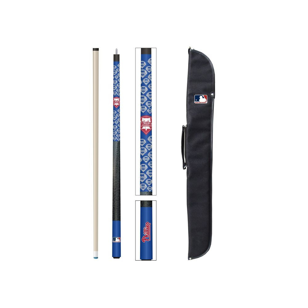 72-2029. Philadelphia, Phillies, Pool, Billiard, Cue, Case, Combo, MLB