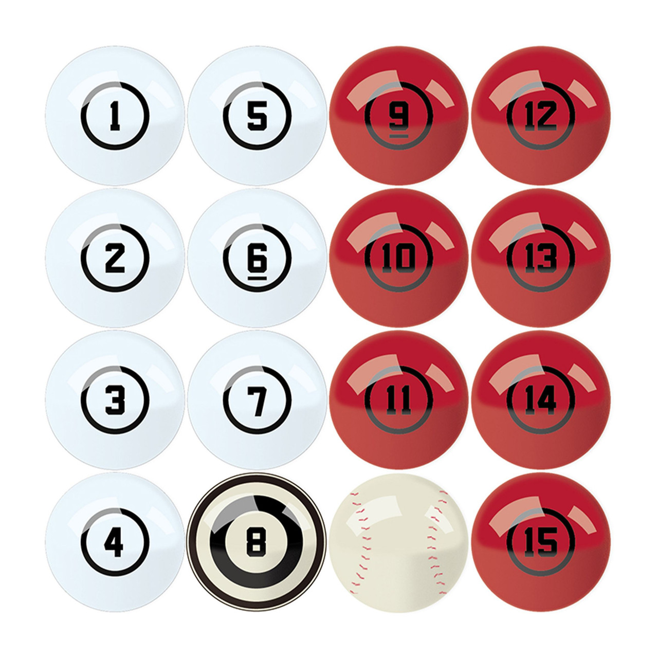 626-2008, STL, St, Louis, Cardinals, Cards, Billiard, Pool, Set, Balls, Numbers, Imperial, MLB,  Logo, FREE SHIPPING