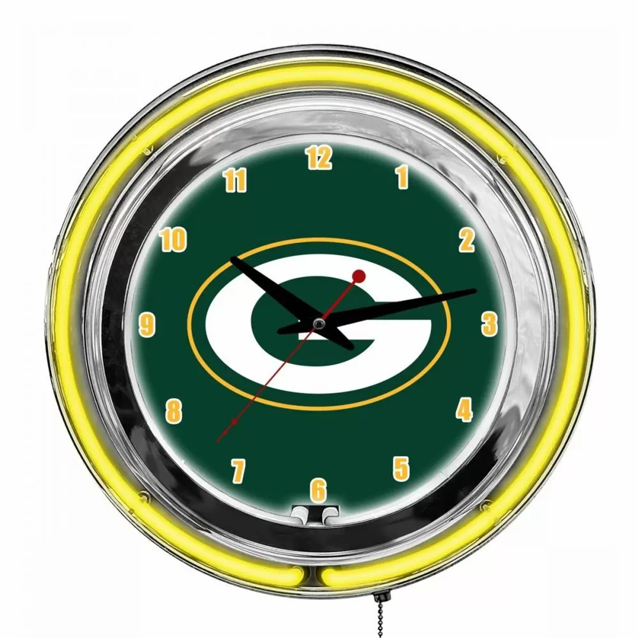 655-1001, GB, Green Bay, Packers, 14", Neon, Clock, NFL Imperial, Logo, FREE SHIPPING