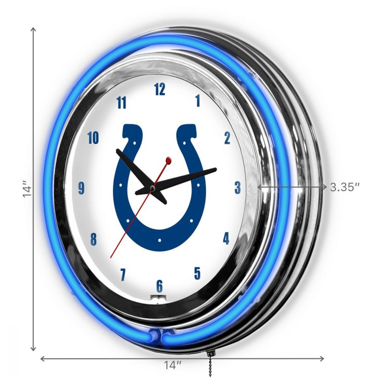 655-1022, Indianapolis, Indy,  Colts, 14", Neon, Clock, NFL, Imperial, Logo, FREE SHIPPING