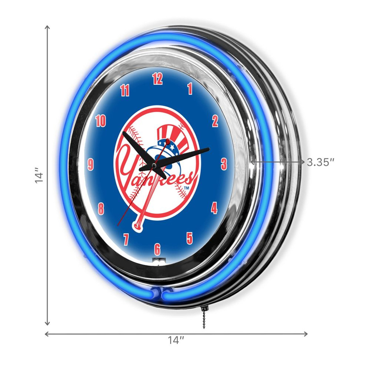 655-2001, NYY, NY, New York, Yankees, 14", Neon, Clock, MLB, Imperial, Logo, FREE SHIPPING