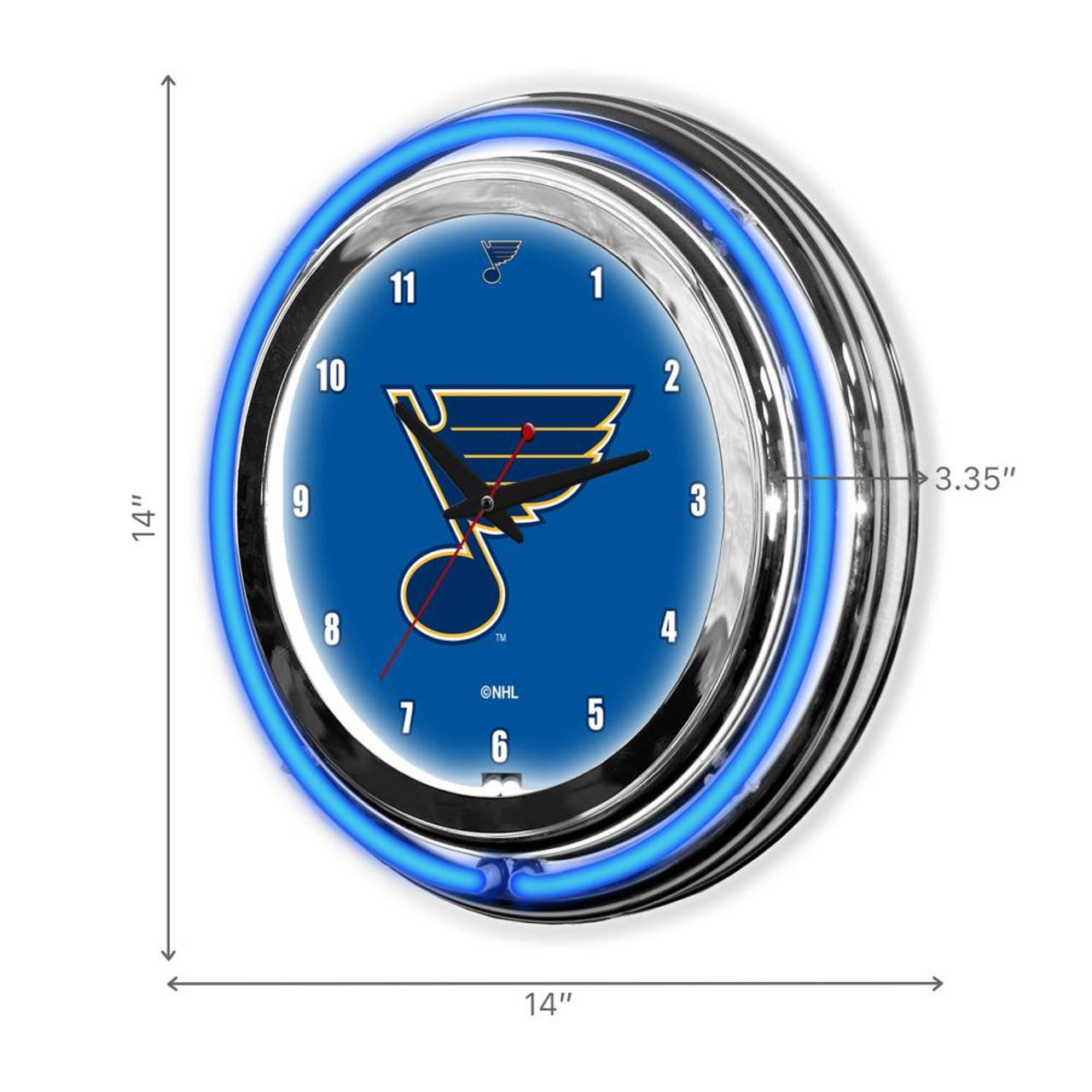 655-4028, SLB, SL, St Louis, Blues, 14", Neon, Clock, NHL, Imperial, Logo, FREE SHIPPING,