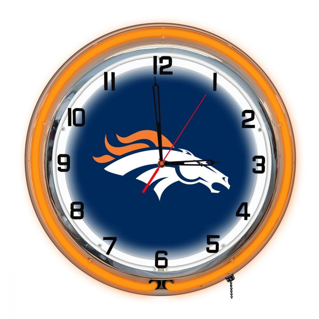 656-1003, Denver, Broncos, 18", Neon, Clock, NFL, Imperial, Logo,  FREE SHIPPING