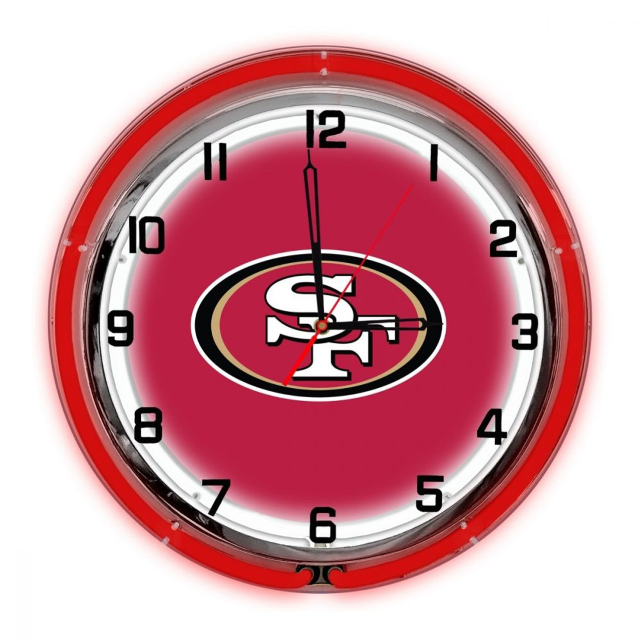 656-1005, SF, San Francisco, 49ers, 18", Neon, Clock, NFL, Imperial, Logo, FREE SHIPPING