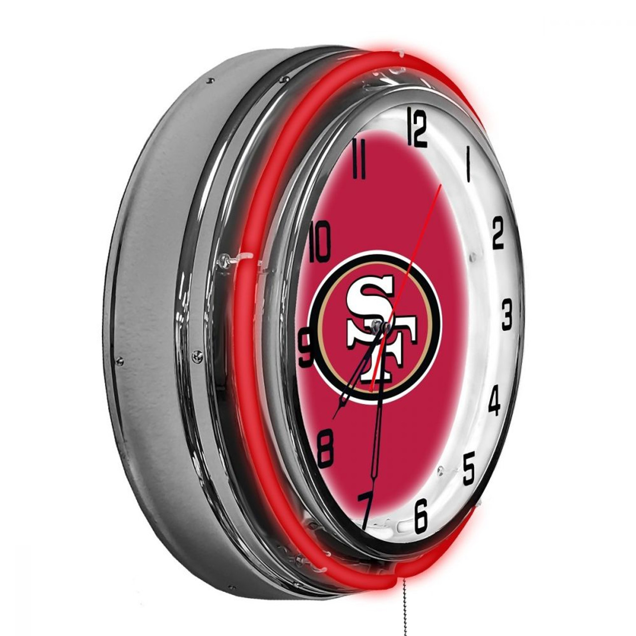 656-1005, SF, San Francisco, 49ers, 18", Neon, Clock, NFL, Imperial, Logo, FREE SHIPPING