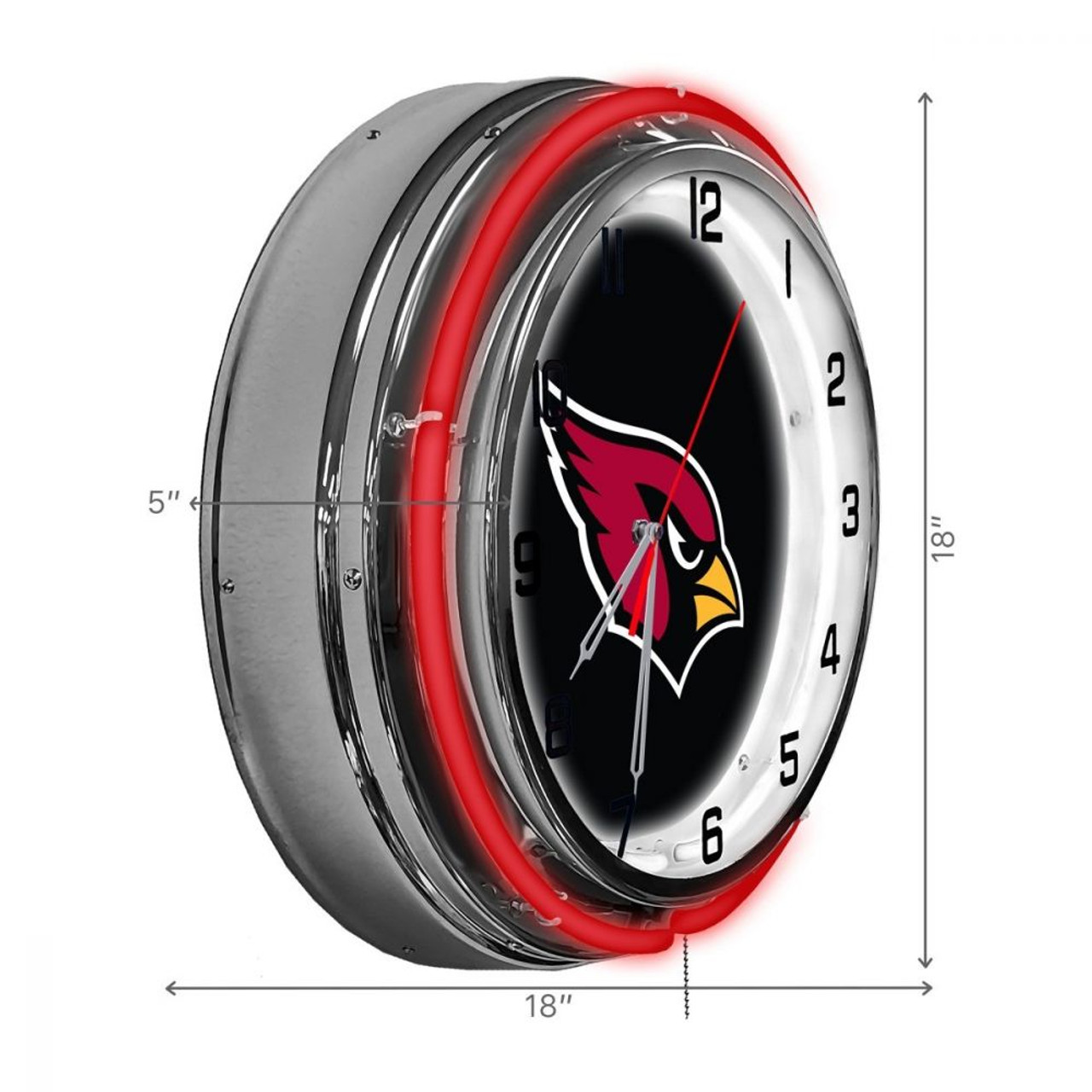 656-1029, Arizona, AZ, Cardinals, 18", Neon, Clock, NFL, Imperial, Logo, FREE SHIPPING