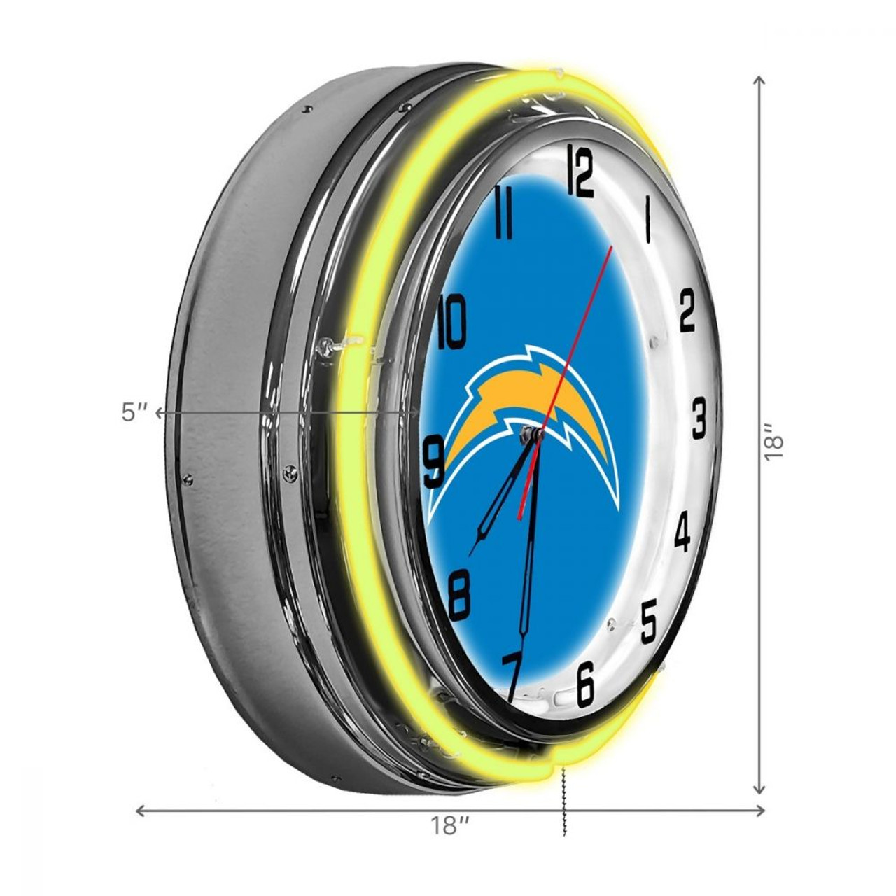 656-1036, LA, Los Angeles, Chargers, 18", Neon, Clock, NFL, Imperial, Logo, FREE SHIPPING