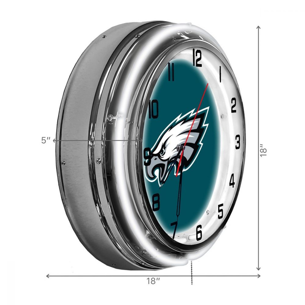 656-1037, Philadelphia, Eagles, 18", Neon, Clock, NFL, Imperial, Logo, FREE SHIPPING