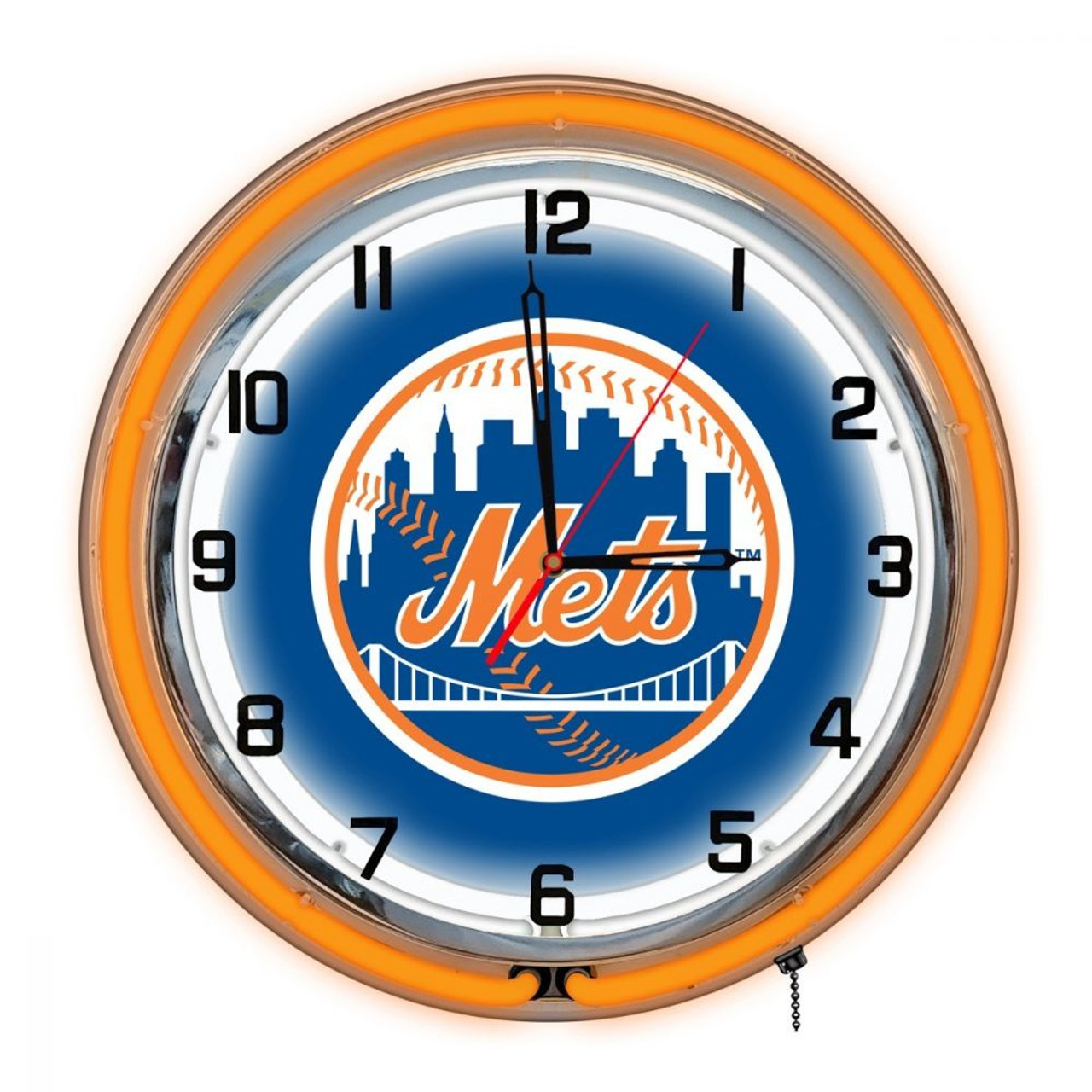 656-2002, MYM, NY, New York, Mets, 18", Neon, Clock, MLB, Imperial, Logo, FREE SHIPPING
