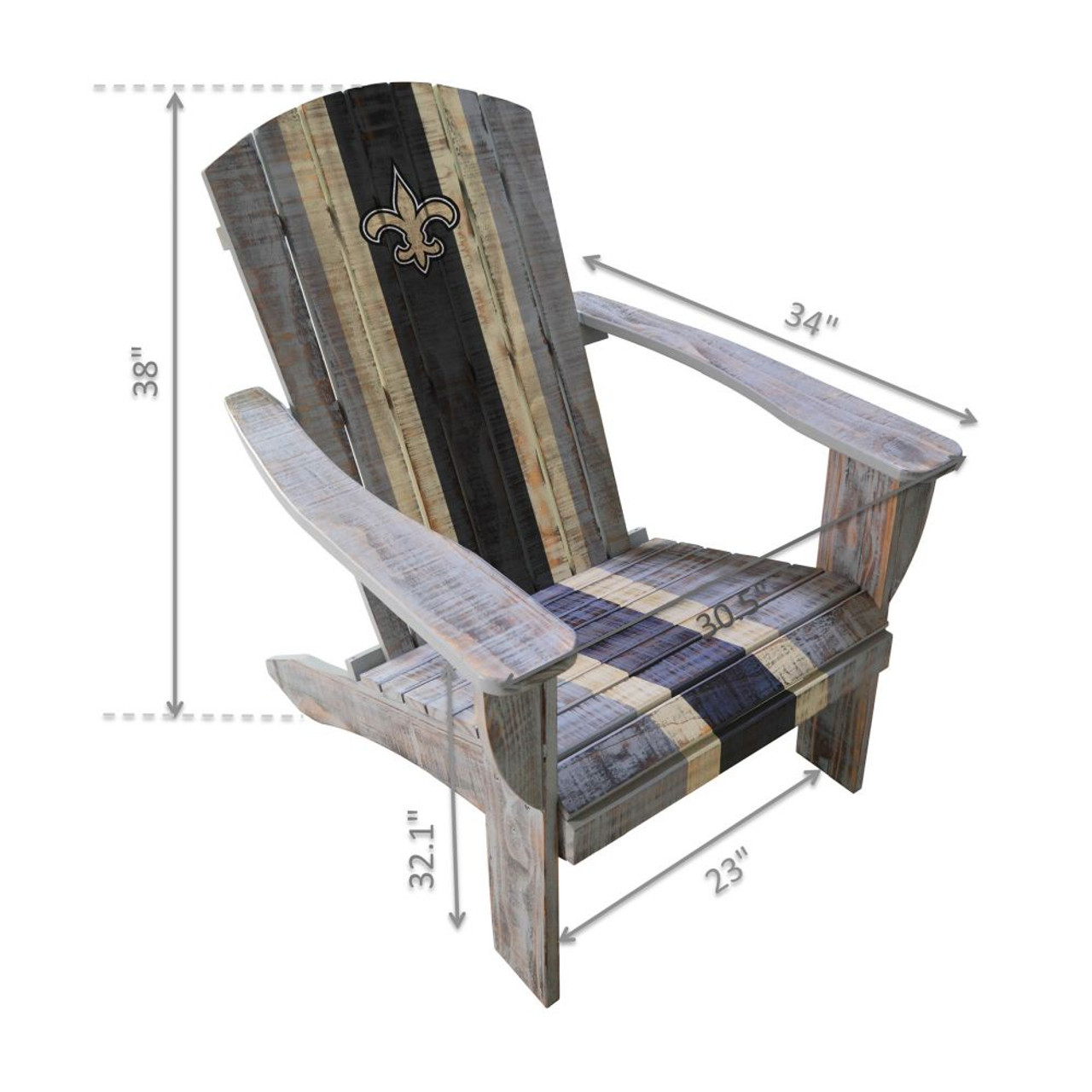 511-1031, New Orleans, NOLA, NO, Saints, Wood, Adirondack, Chair, NFL, Imperial, FREE SHIPPING, 720801110318