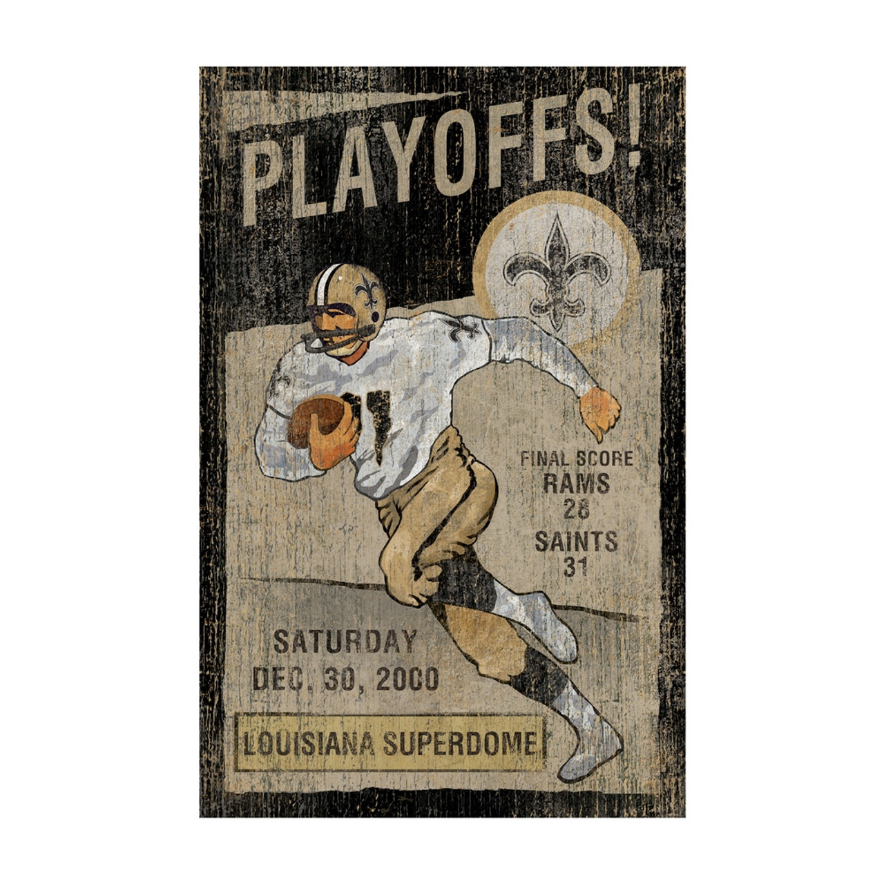 151-1031, NO, NOLA, New Orleans, Saints, Vintage, Wood, wooden, Wall, Art, FREE SHIPPING,