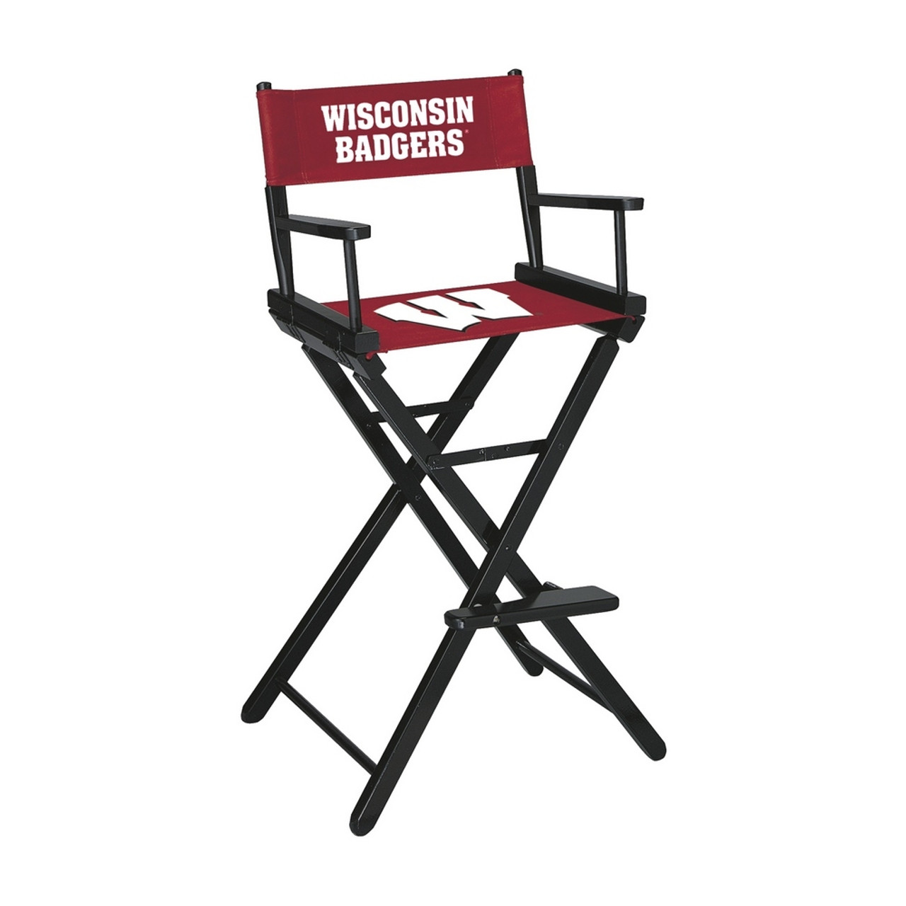 300-6013, Wisconsin, WI, Badgers, Bar, Height, Directors, Chair, FREE SHIPPING, NCAA, Imperial, Canvas, Folding