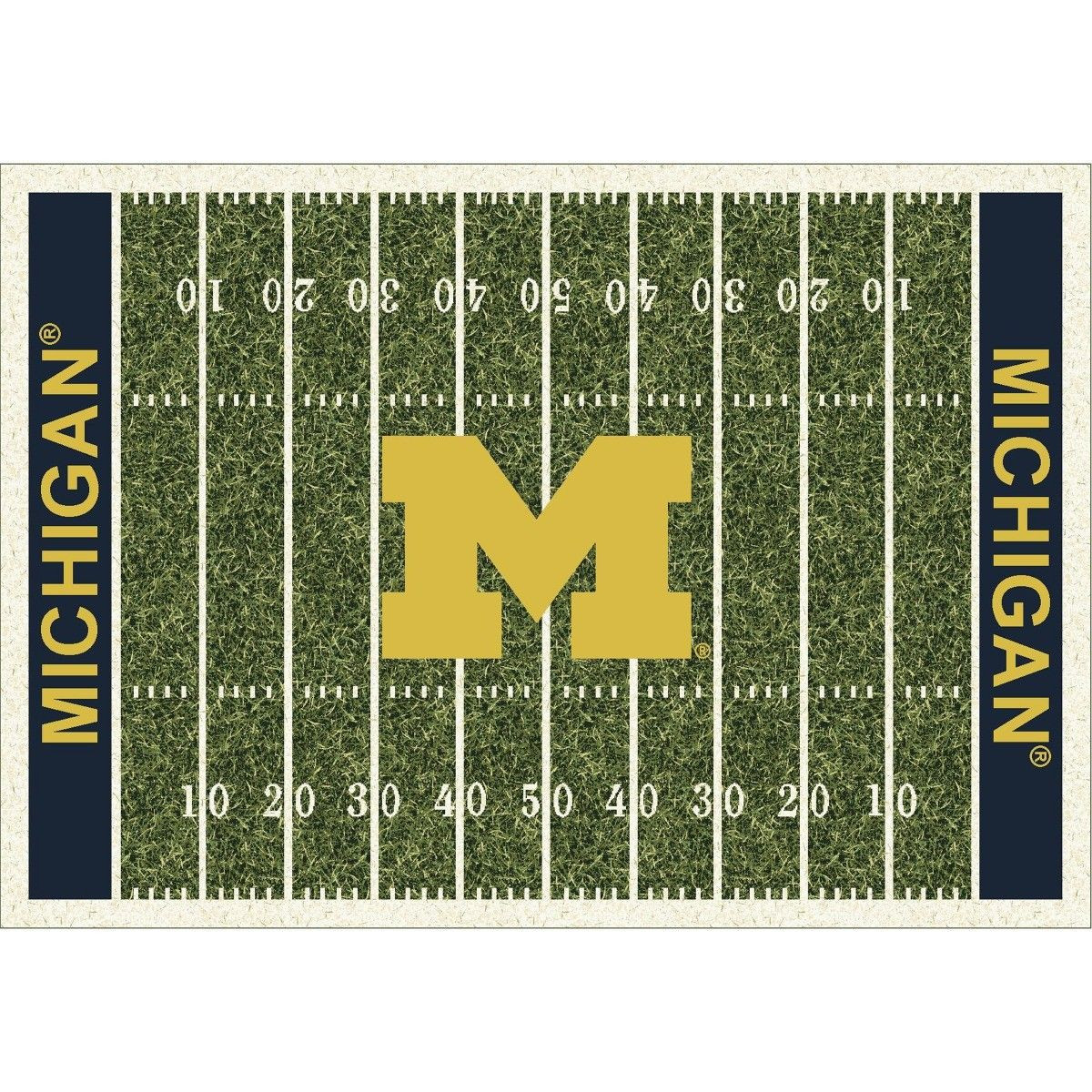520-3009 Michigan Wolverines 4'x6' Homefield Stainmaster Rug, FREE
