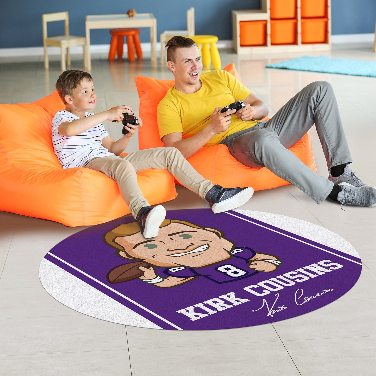 Kirk Cousins Players 63" Round Area Rug