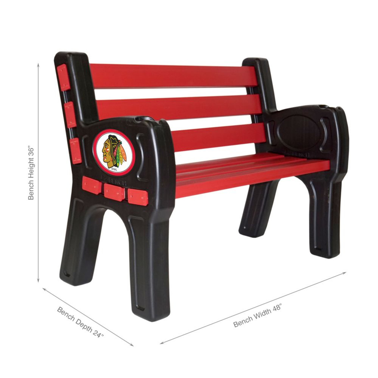 4' Chicago Blackhawks Park Bench