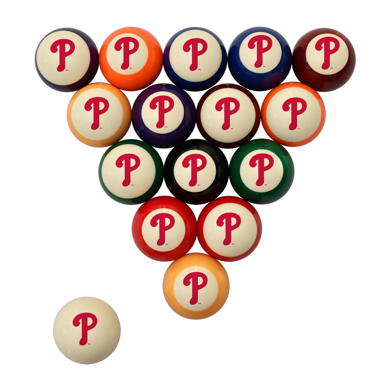 560-2029, 720801114279, Philadelphia, PHI, Phillies, Retro, Billiard, Pool, Ball Set, Imperial, MLB