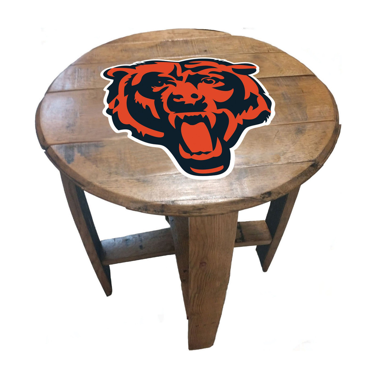 629-1019, Chicago, Bears, Chi, Bourbon, Oak, Barrel, Side, Table, FREE SHIPPING, NFL, Imperial