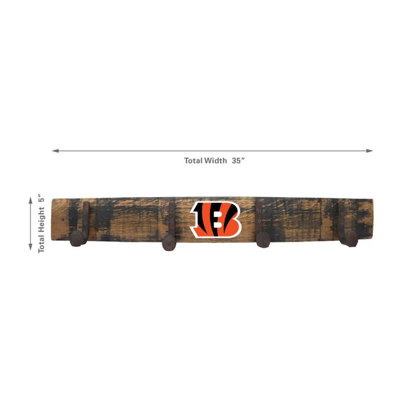 653-1023, Cincinnati, CIN, Cincy, Bengals, Oak, Whiskey, Barrel, Coat, Rack,720801111520, NFL, Imperial