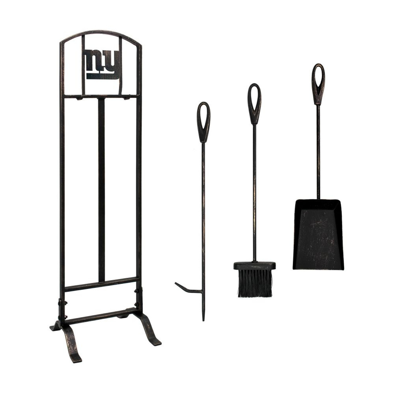 720801537139,  New York, NY, NYG, Giants, 4-pc, Fireplace, Tool Set, poker, shovel, brush, stand, team logo, bronze, 537-1013