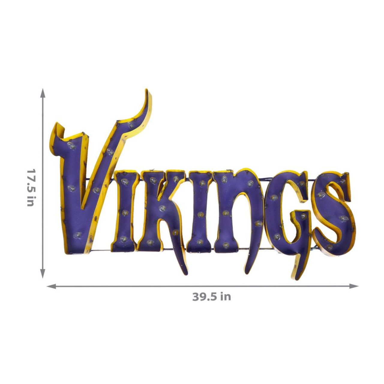 720801561073, 546-1007, Minnesota, MN, MIN, Vikings, NFL,  4', Lighted, Recycled, Metal, Sign, FREE SHIPPING, Imperial