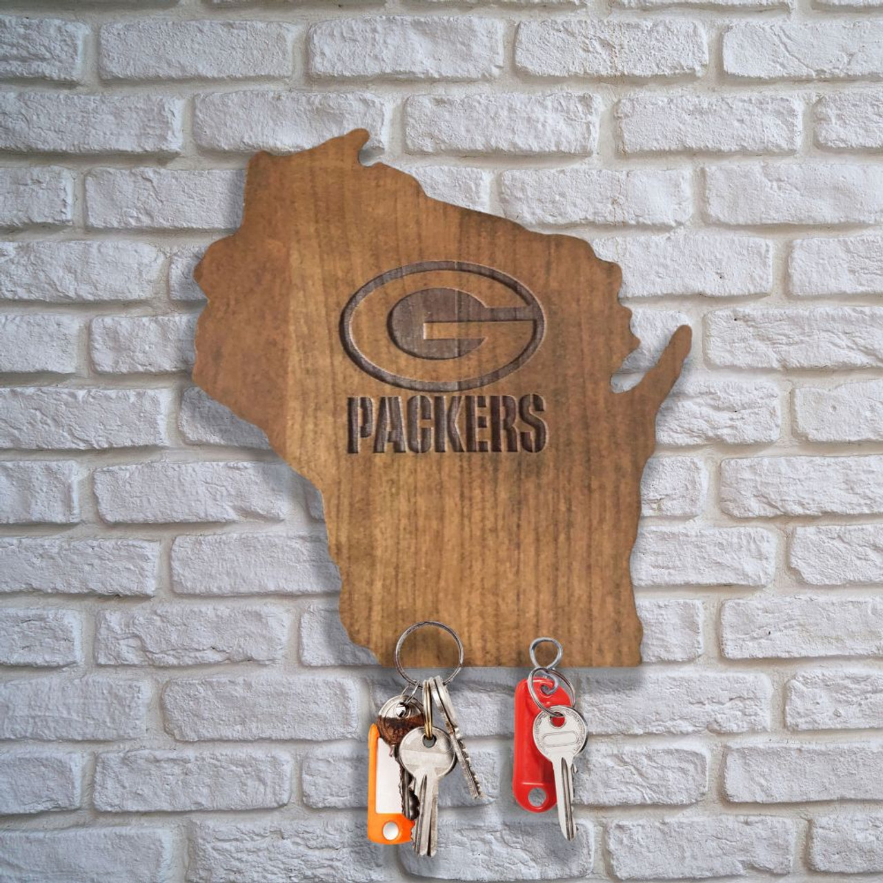 720801105673, 596-1001, Green Bay, GB, Packers, Wood, Wooden, Magnetic,  Keyholder, Key, Rack, NFL, Imperial