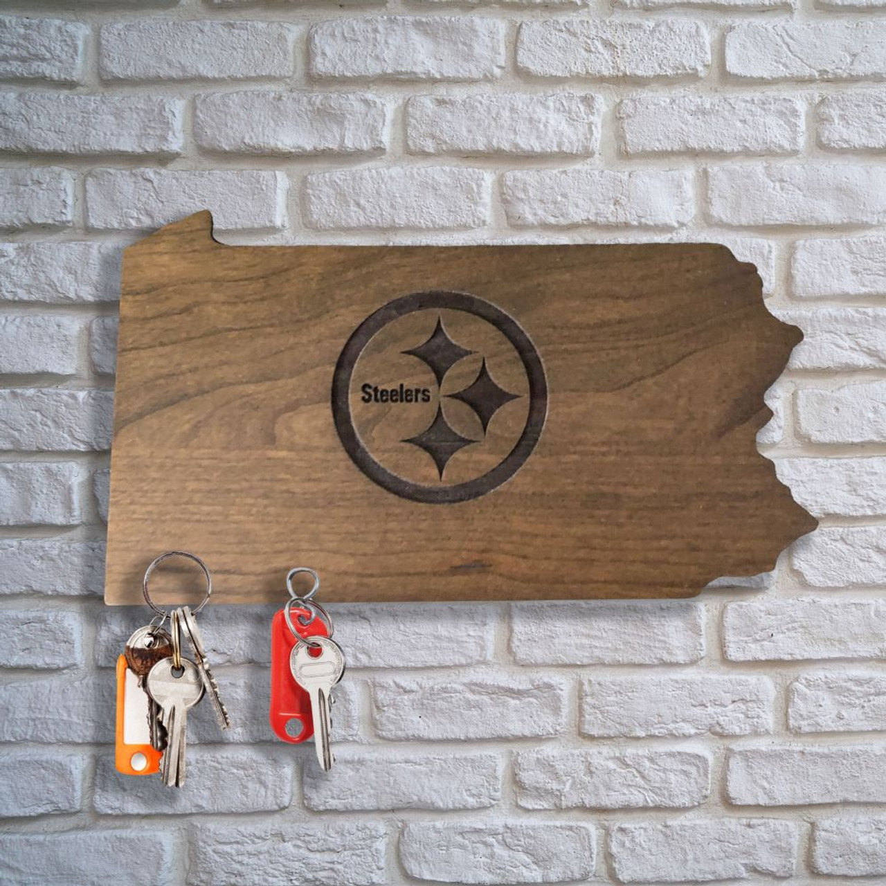 720801105680, 595-1004, Pittsburgh, PIT, Steelers, Wood, Wooden, Magnetic,  Keyholder, Key, Rack, NFL, Imperial