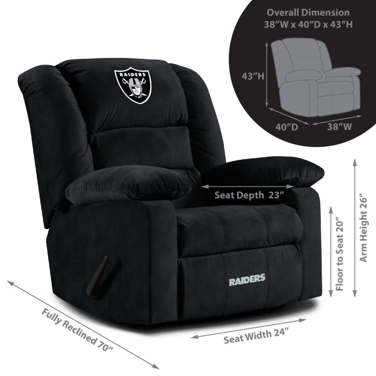 591-1010, 720801599106, Las Vegas, Oakland, Raiders, OAK,  Playoff, Recliner, Imperial, NFL