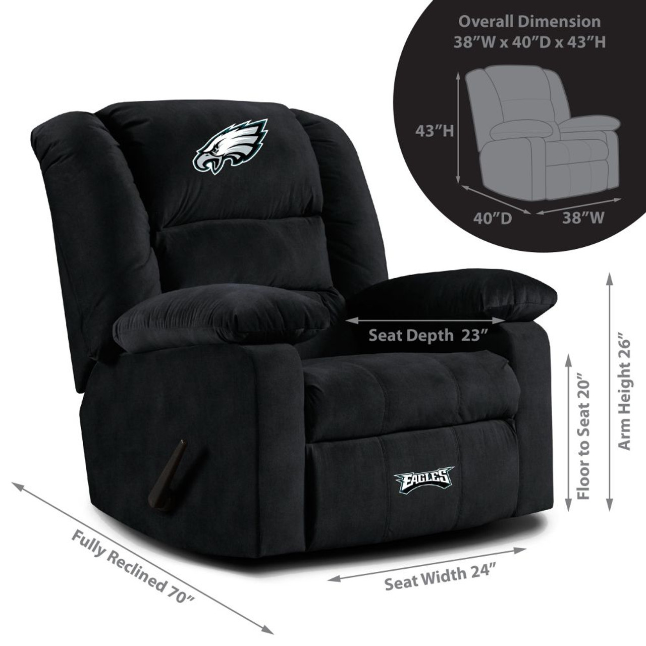 591-1037, 720801599373, Philadelphia, PHI, Eagles,  Playoff Recliner, Imperial, NFL