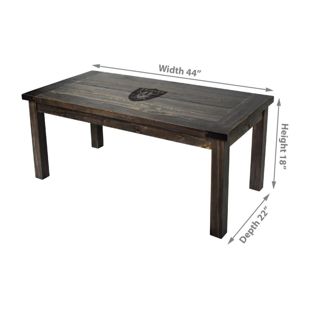 720801903927, Las Vegas, LV, LVR, Raiders, Oakland, Reclaimed, Coffee, Table, NFL, Imperial, 587-1010