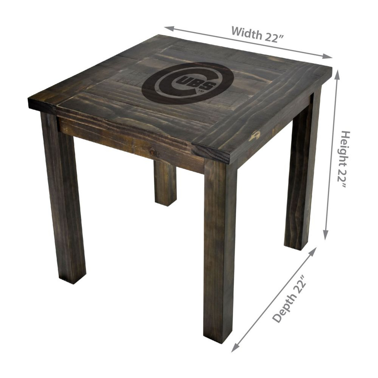 720801962153, Chicago, CHI, Cubs, Reclaimed, Side, Table, Imperial, MLB, 587-6005