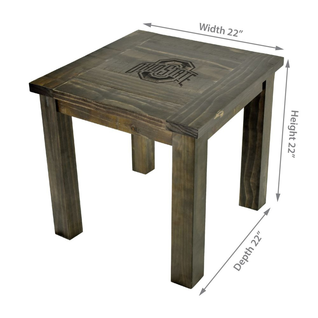 720801105468, Ohio State, OSU, Buckeyes, Reclaimed, Side, Table, Imperial, NCAA, 587-7015