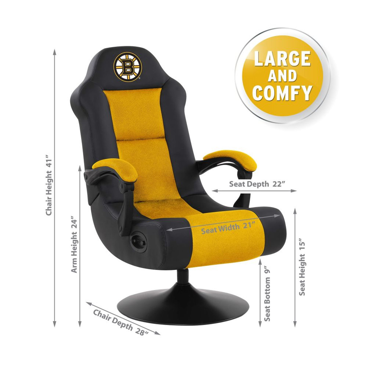 Boston, BOS, Bruins, Ultra, Gaming, Chair, Imperial, NHL, 819-4001