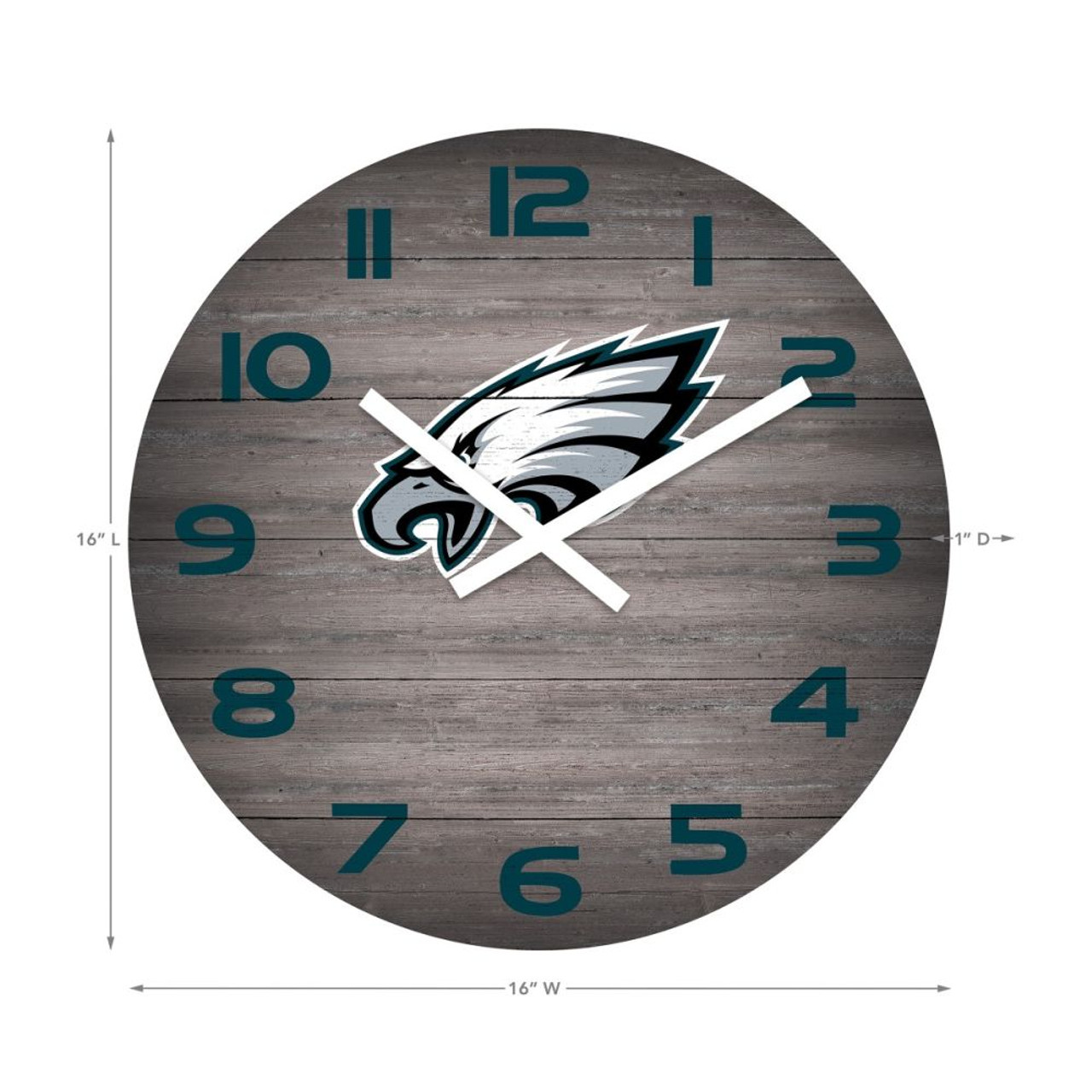 Philadelphia Eagles, Phily, PHI, 16", Weathered, Clock, Imperial, NFL, 720801138459,  661-1037