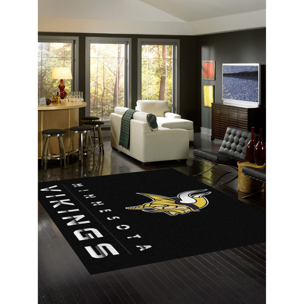 531-5007, Minnesota Vikings, MIN,  8'x11', Chrome Rug, 15961681953