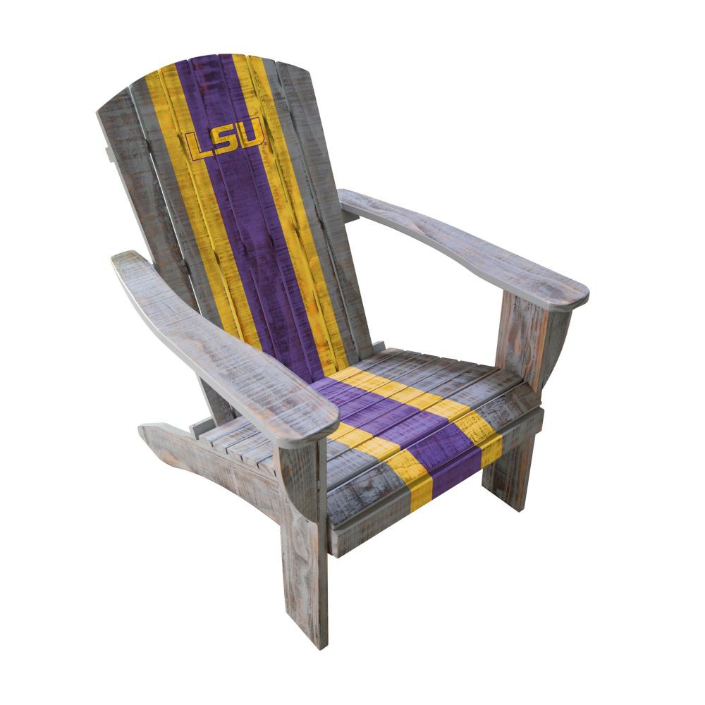 711-7005, LSU, Louisiana State, University, Tigers, Wood, Adirondack, Chair, NCAA, Imperial, FREE SHIPPING, 720801117058
