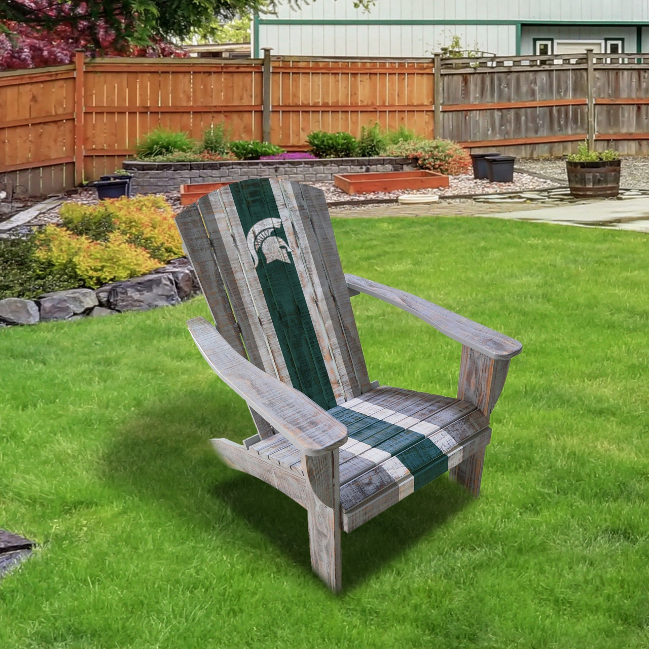 711-7016, Michigan State University, Spartans, Wood, Adirondack, Chair, NCAA, Imperial, FREE SHIPPING, 720801117164