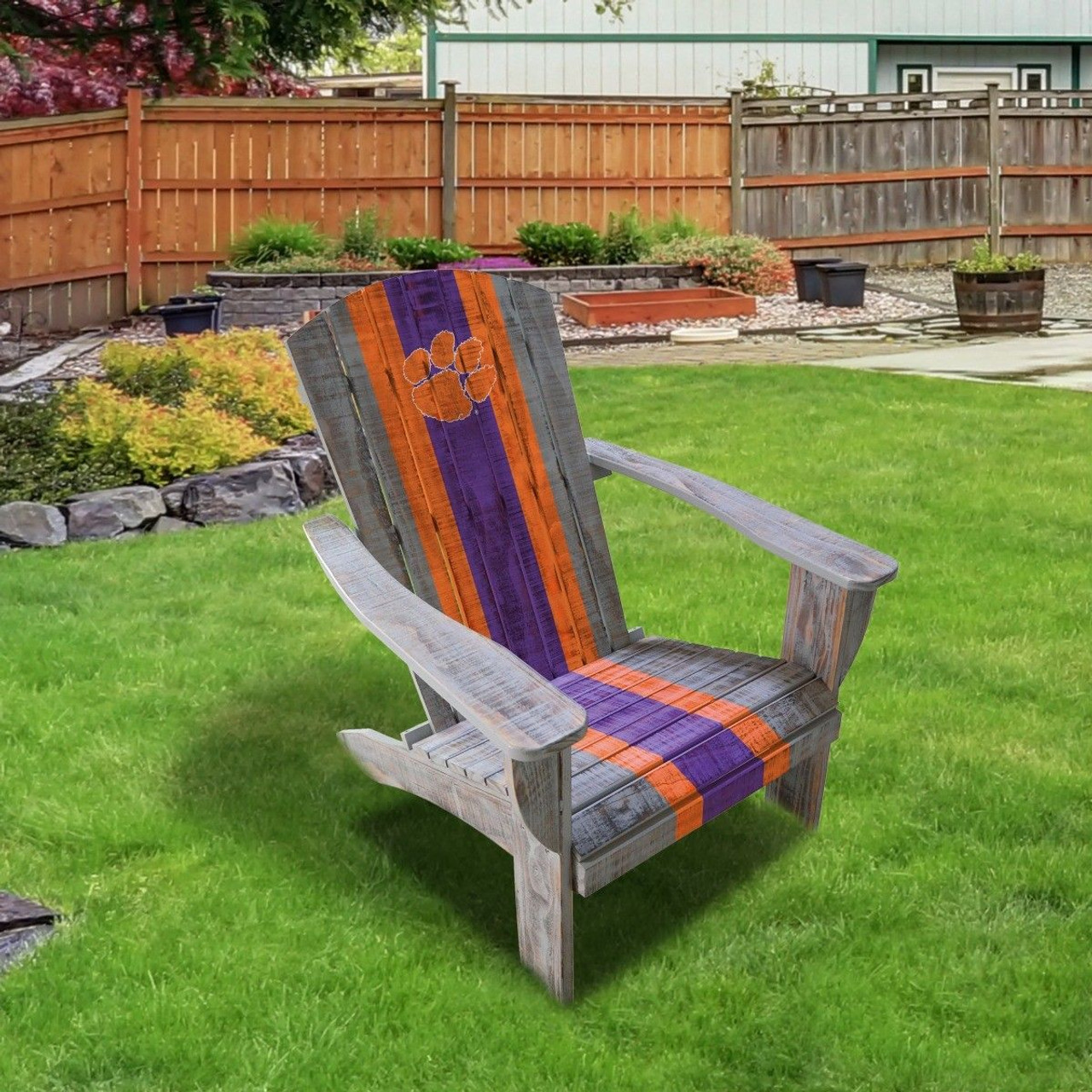 711-7043, Clemson University, Tigers, Wood, Adirondack, Chair, NCAA, Imperial, FREE SHIPPING, 720801117430