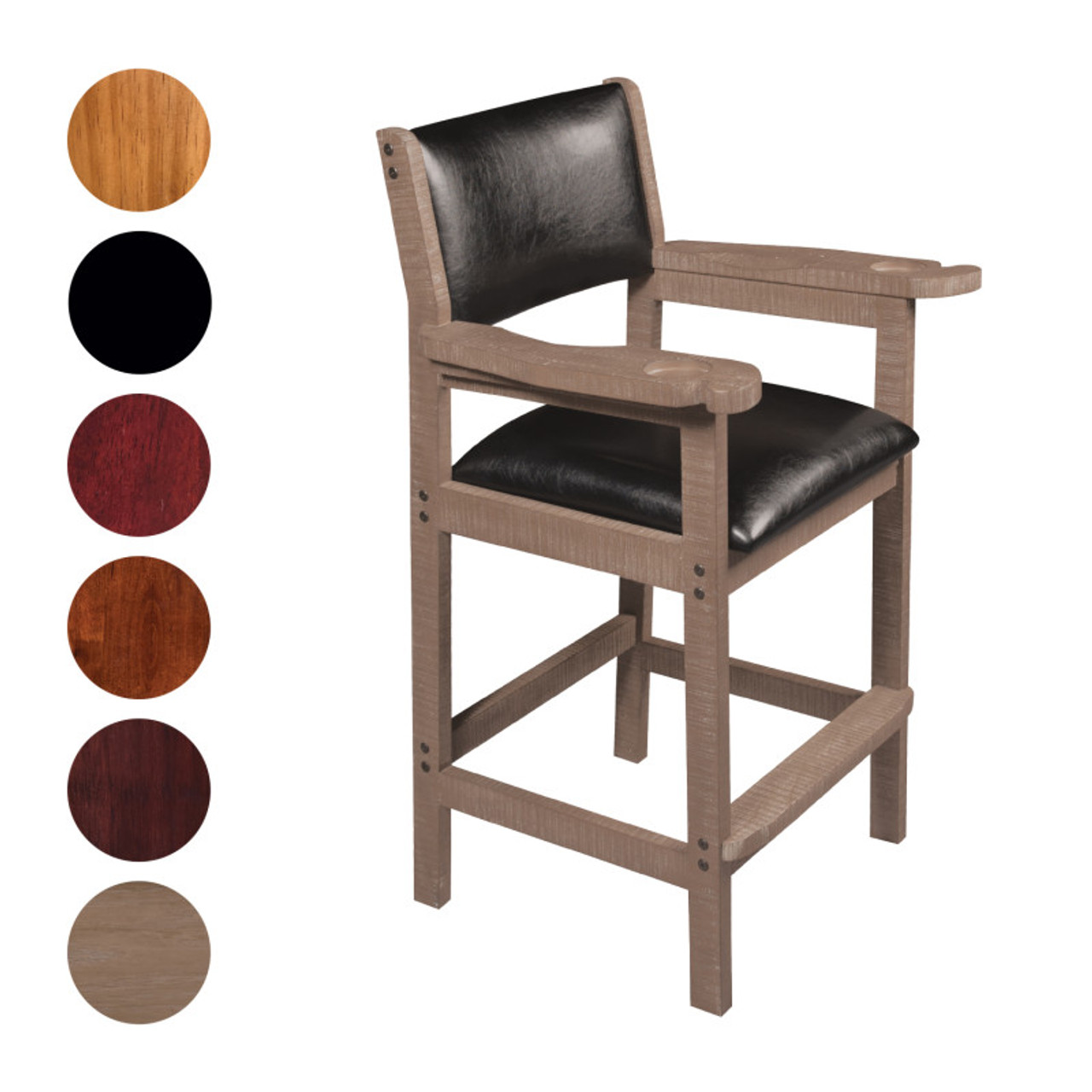 SCD, Spectator  Chair, SCD-BK, Black, SCD-AG, Grey, SCD-GY, Antique Grey, SCD-F, Old World, Mahogany, SCD-E, Espresso, Billiard, Stool, Cue and Case, HJ Scott, King Chair, American Heritage