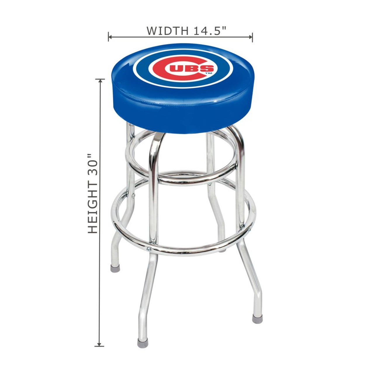 26-3005, CHI, Chicago, Cubs, 30", Chrome, Bar, Stool, MLB, Imperial, FREE SHIPPING, 720802630051