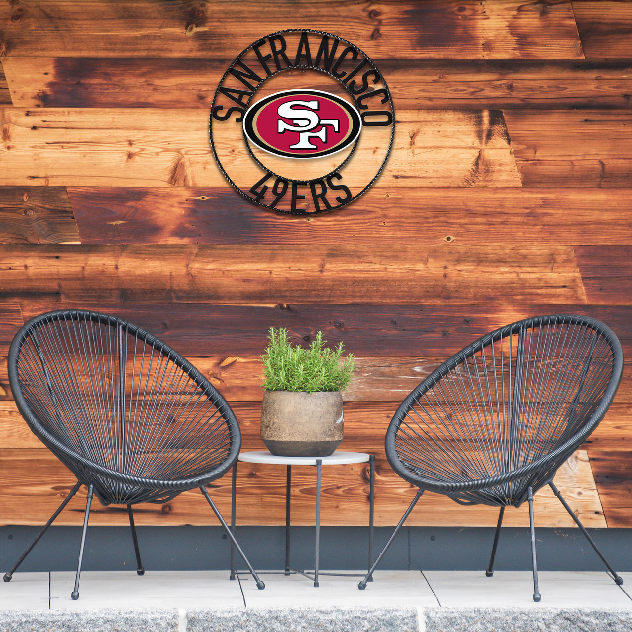San Francisco 49ers. SF, 24", WI, Wrought Iron, Wall Art, 584-1005, Imperial, NFL, 720801132594
