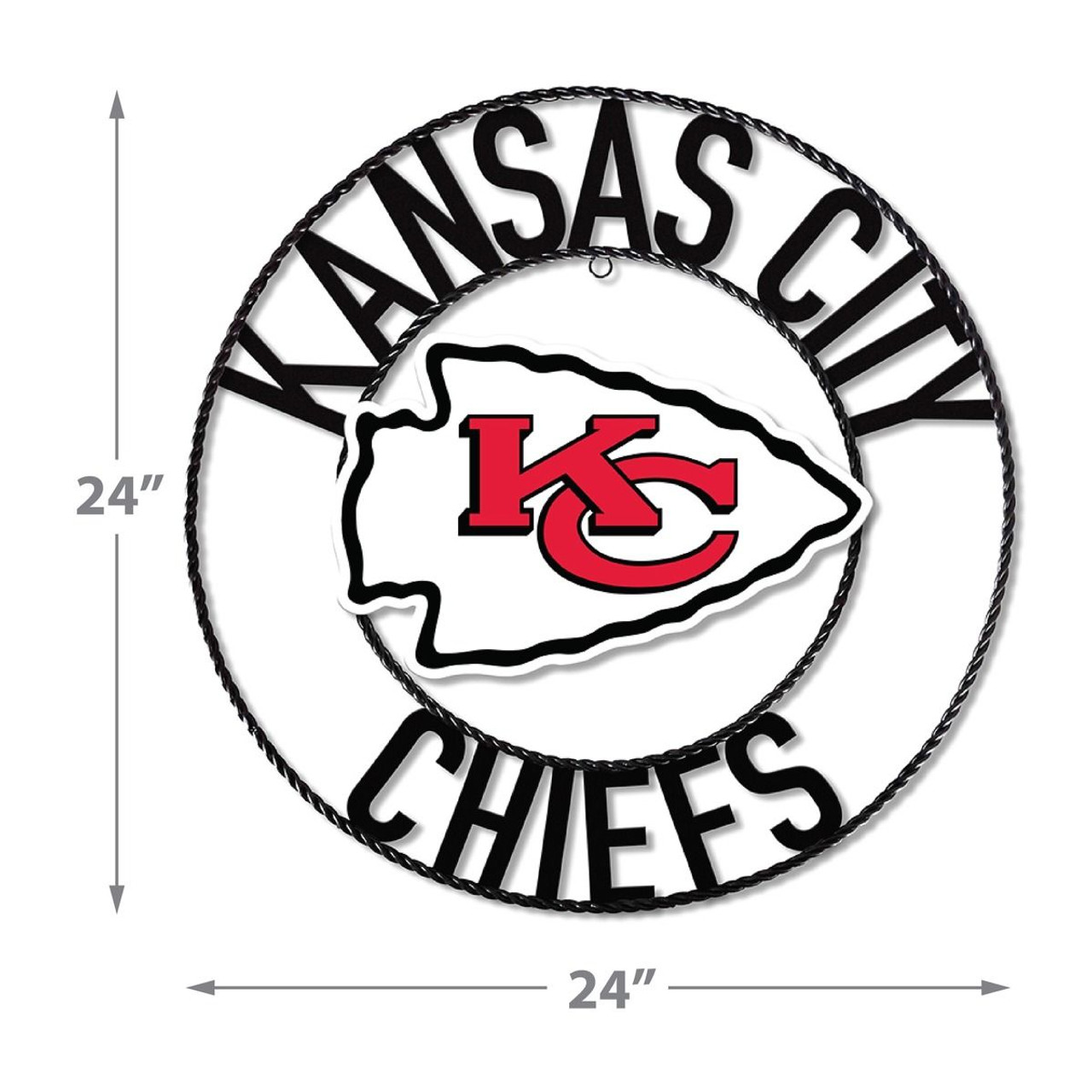 Kansas City Chiefs 24" Wrought Iron Wall Art