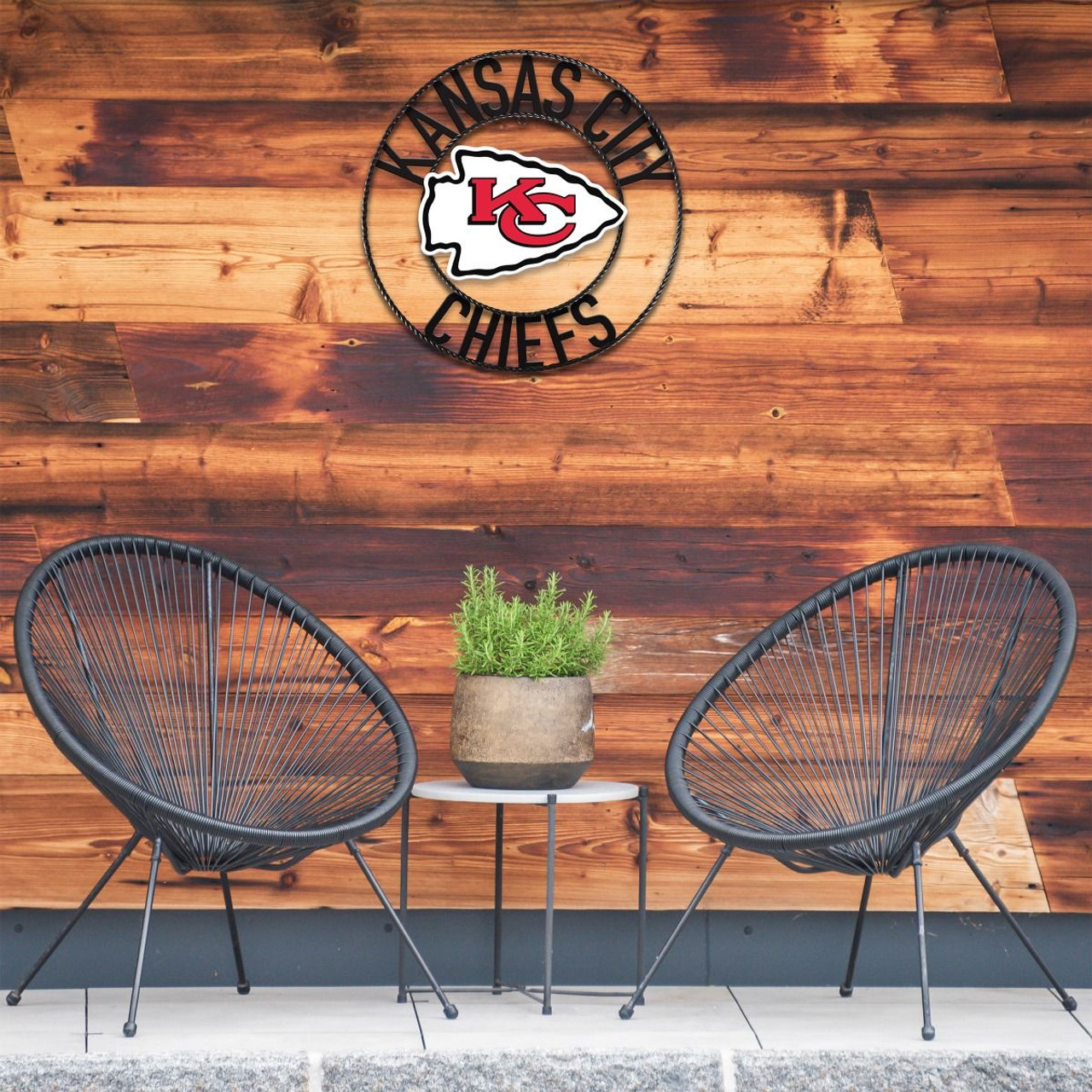 NFL Round Heritage Distressed Sign: Kansas City Chiefs